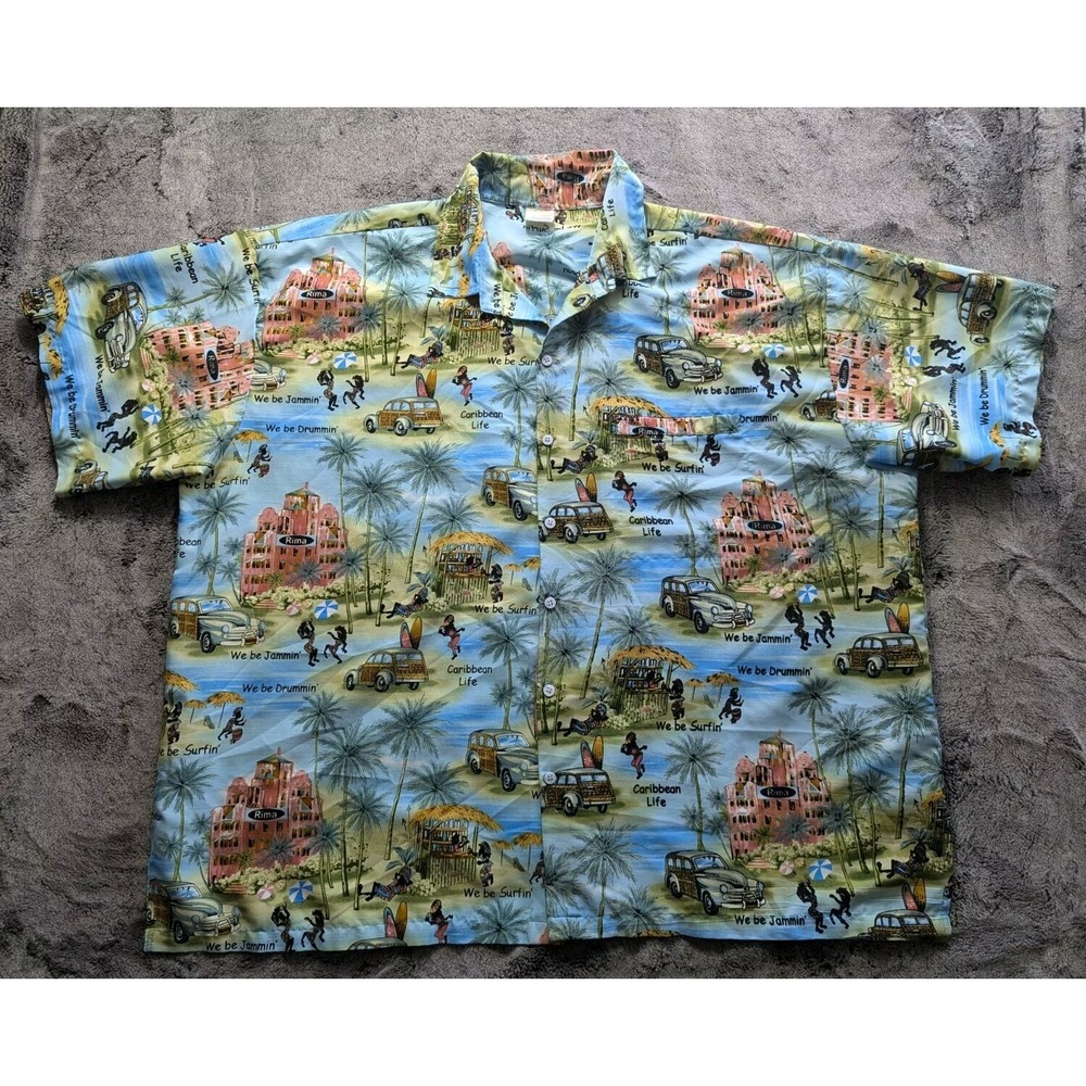 Rima Short Sleeve Button Up Hawaiian Shirt Men's Size 2XL